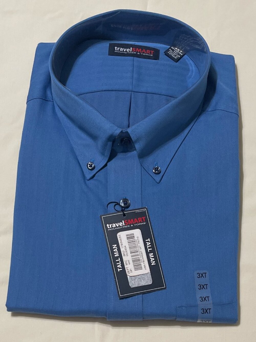 NEW Men's Roundtree & Yorke Travel Smart L/S Shirt Size 3XT